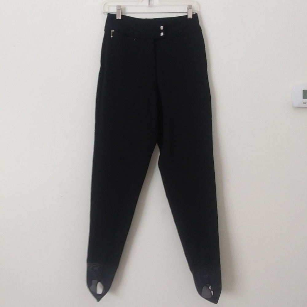 Downhill Racer Schoeller Skifans Black Stirrup Ski Pants